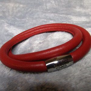 Endless Double Red Leather Bracelet By JLO 9 inch NEW A20